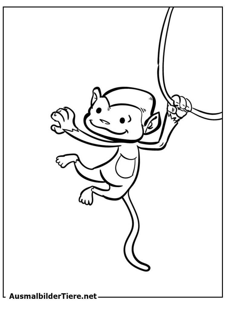 Tiere - Affe Malvorlagen für Kinder